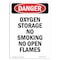 Signmission OSHA, Portrait Oxygen Storage No Smoking No Open Flames, 10in X 7in Rigid Plastic, P-710-V-1853 OS-DS-P-710-V-1853 - alternate 1
